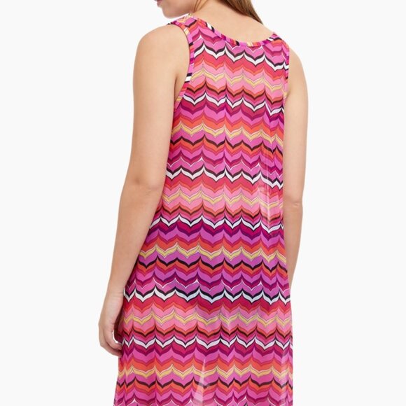 NWT PROFILE BY GOTTEX PALM SPRINGS HIGH LOW MESH BEACH DRESS COVER UP - Picture 6 of 7